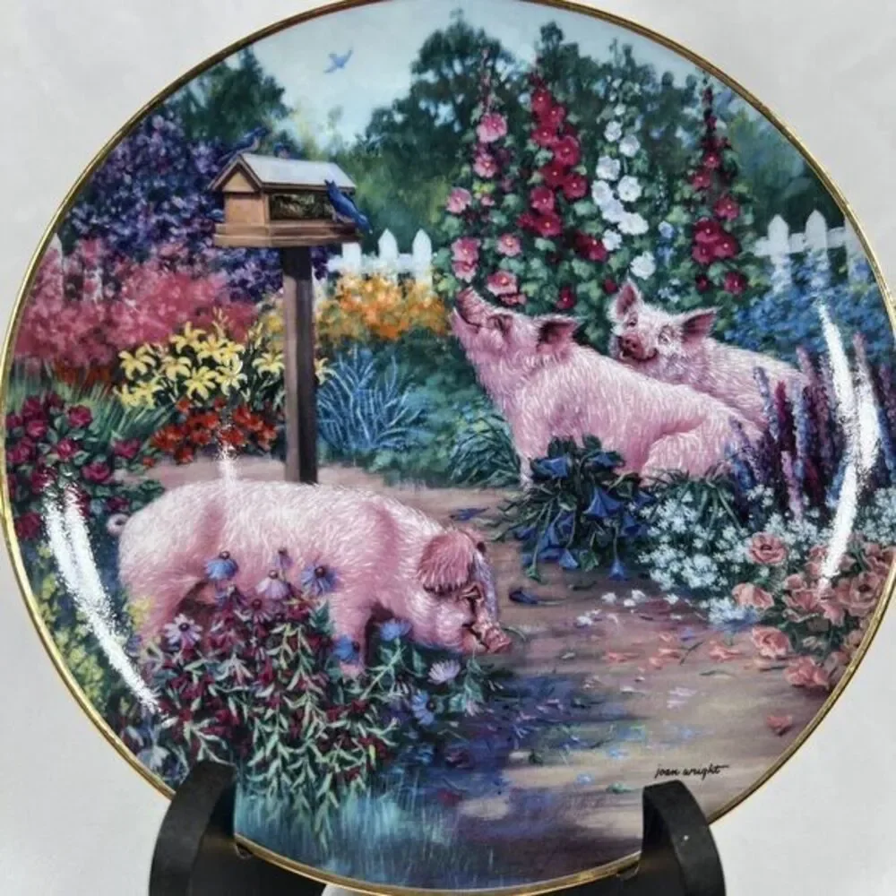 Danbury Mint, Pigs in Bloom,‎ Joan Wright, 